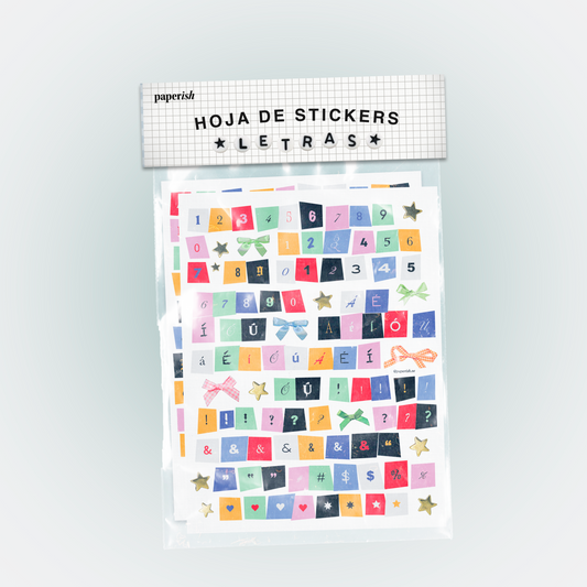 2 hojas stickers: letras - Paperish