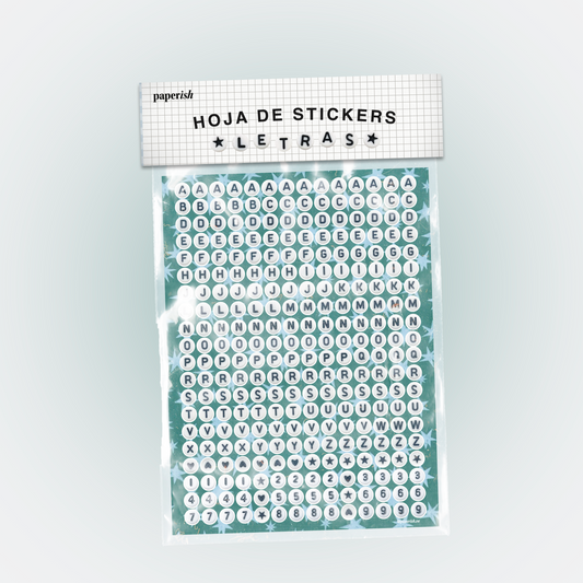 1 hoja de stickers: letras - Paperish