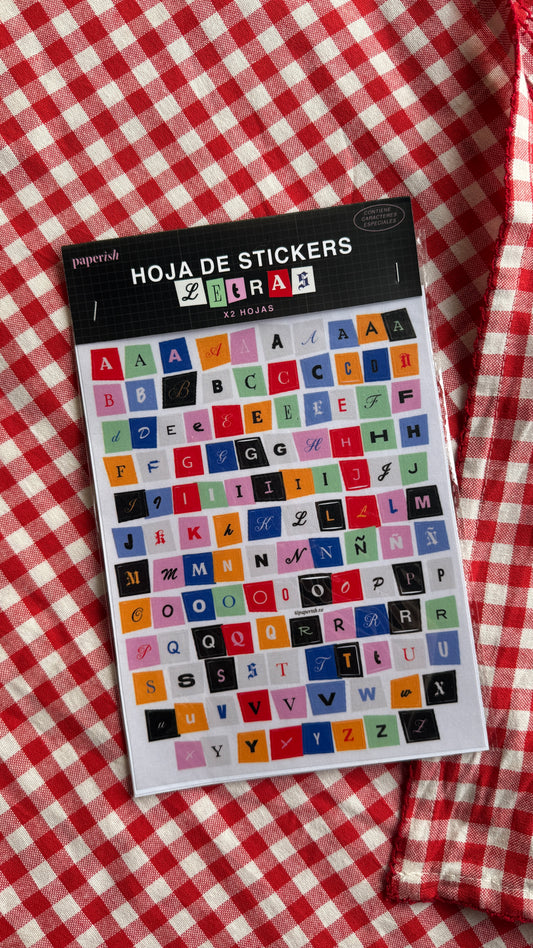 2 hojas stickers: letras - Paperish
