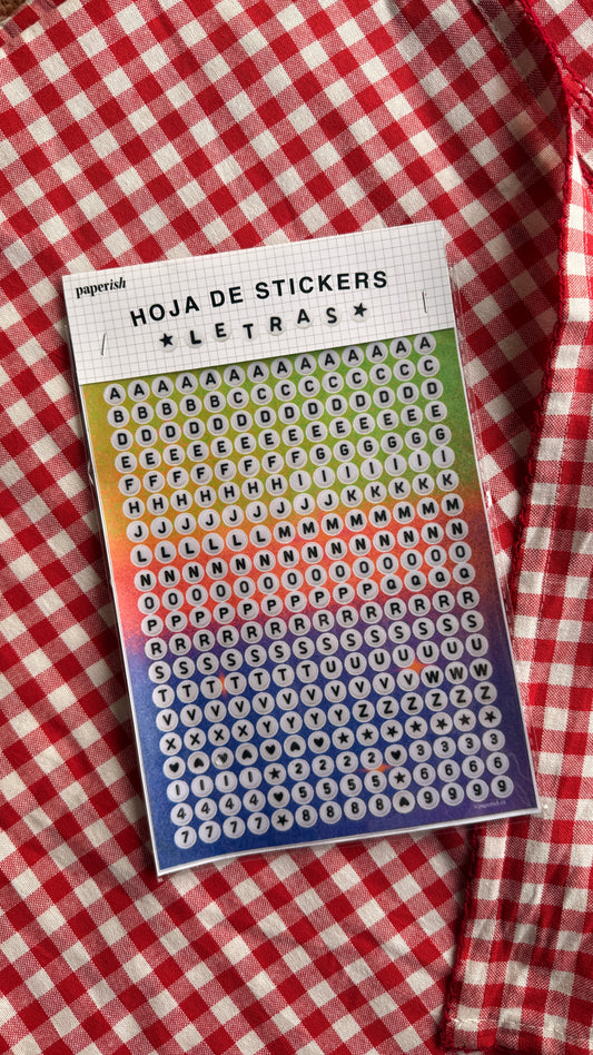 1 hoja de stickers: letras - Paperish